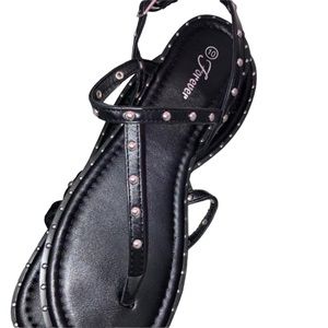 Studded black sandals